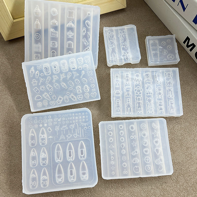 卡通微缩甜品园水果乐园DIY果汁杯美甲装饰高透模具DIY雕花胶模|undefined