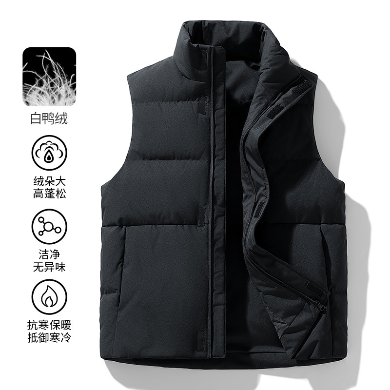 Down Vest Winter New Korean Style Jacket Versatile Warm Waistcoat Men's and Women's Same Style Vest Thickened Men's Jacket