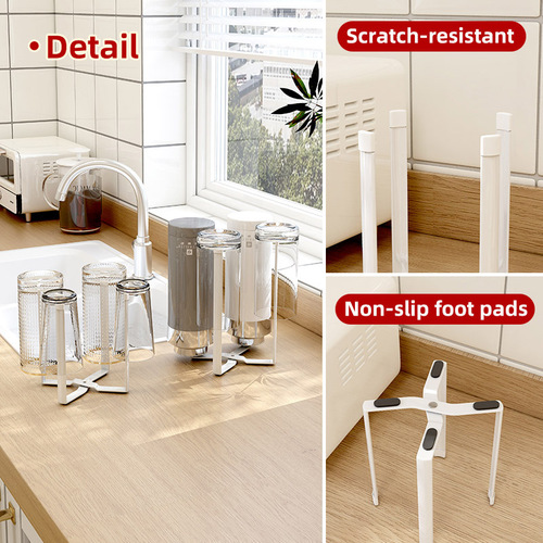 Japanese simple mini kitchen folding storage rack in the cabinet glass cup and bowl storage rack desktop small garbage rack