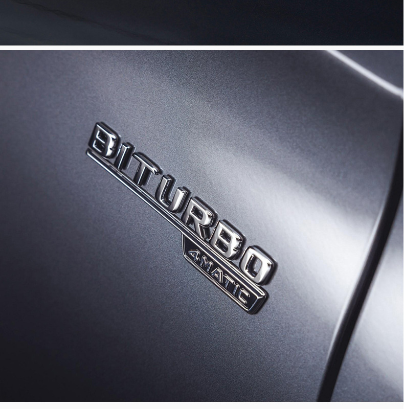 Suitable for Mercedes-Benz modified AMG43/53/63 leaf side label TURBO4MATIC letter car labeling