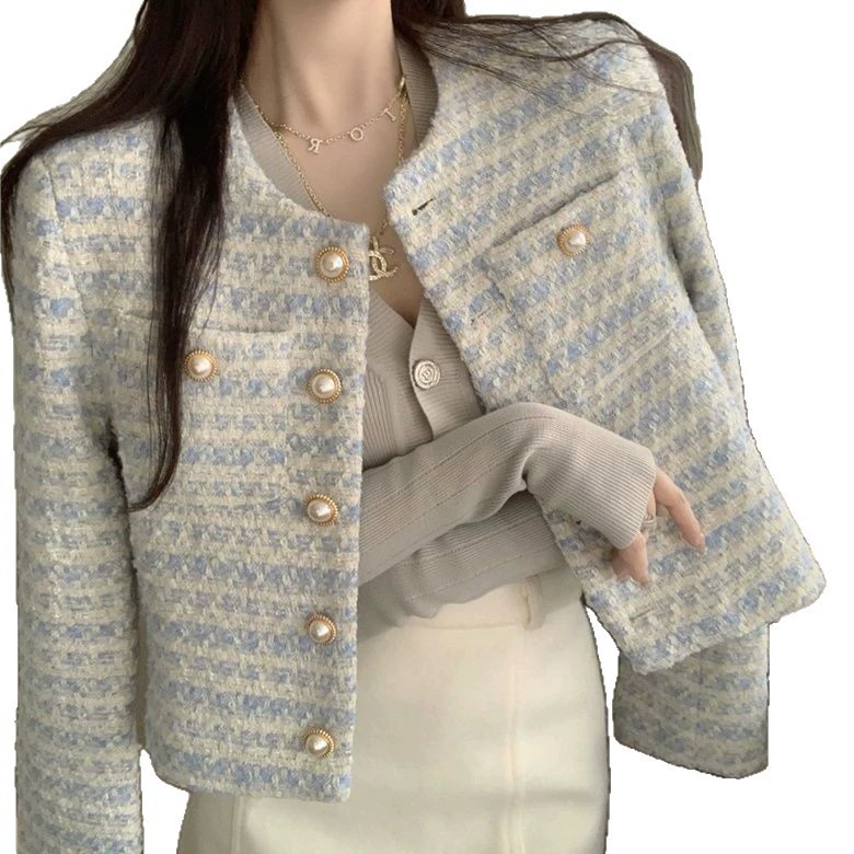 Осенняя сексуальная короткая куртка из жемчуга, стиль Chanel, французский стиль, свободный крой, городской стиль