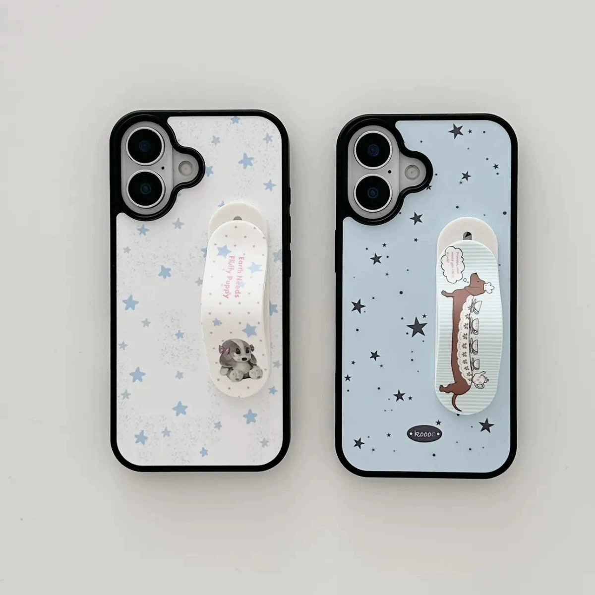 Держатель для телефона в виде сплошной звезды таксы с выдвижной лентой, клейкий, мультяшный, для женщин, ленивый держатель для телефона