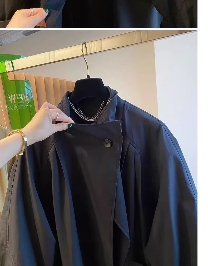 Spring Large Size Women's Clothing Casual Loose Medium And Long Small Trench Coat_ecoleips.com