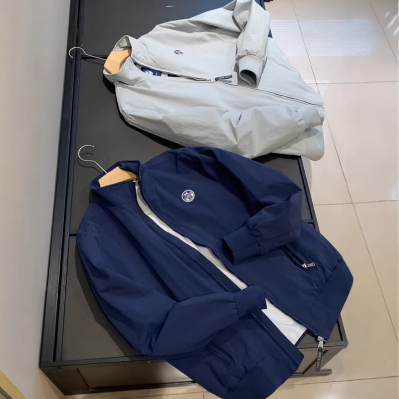 High-Quality Product! Spring and Autumn Men's Solid Color Versatile Casual Stand-Collar Jacket with Small Sailboat Design for Spring
