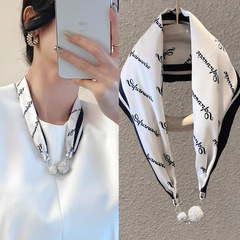 Magnetic Scarf Clip Necklace 2022 New Lazy Person Scarf Clip Female Magnetic Hair Tie Scarf Collar Small Long Strip Neck Protection Decor