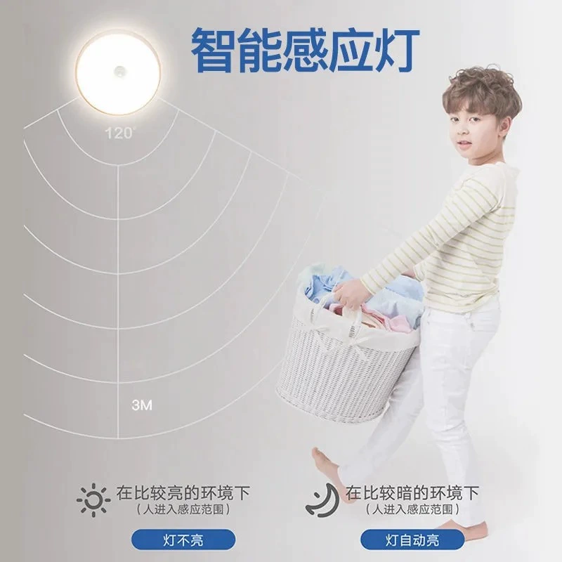LED-умный сенсорный свет, перезаряжаемый 2W, детектор движения, самоклейка для гардероба и обуви