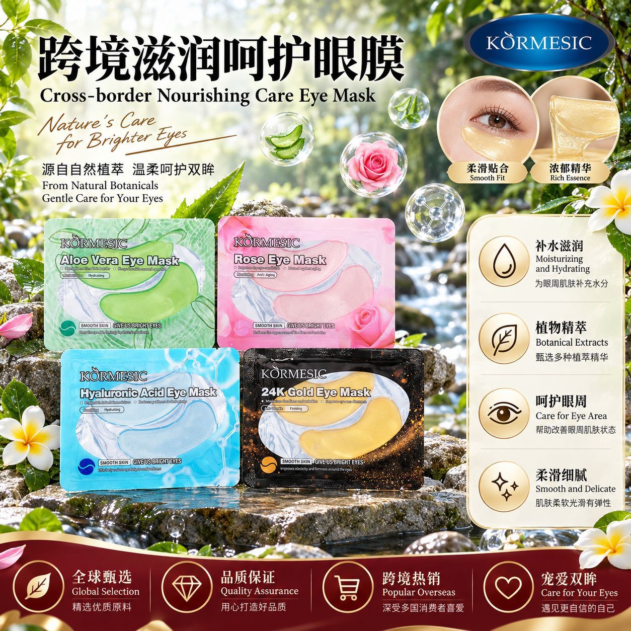Kormesic Aloe Vera Moisturizing Eye Mask Series Eye Mask Care Export Cross-Border Manufacturers Spot Wholesale