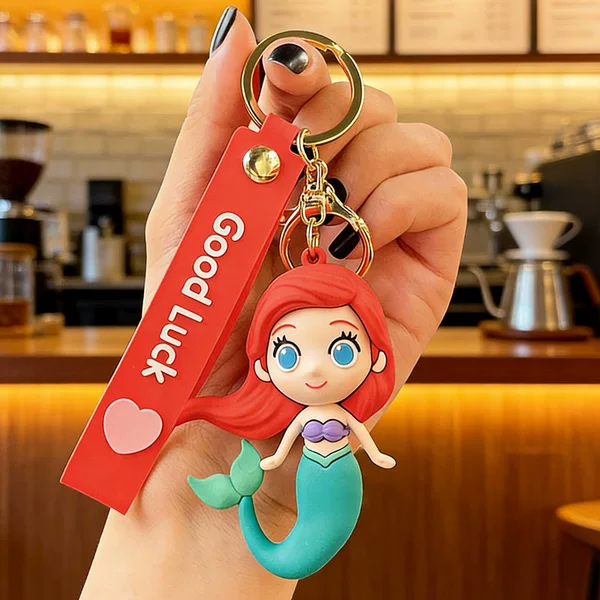 Mermaid Princess Bag Pendant, Cute Bag Charm, High-End Backpack Lanyard, Keychain, School Bag Small Doll