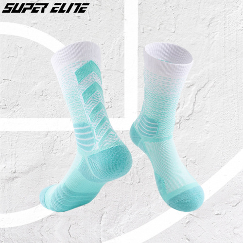  Gradient High Top Court Elite Socks Thickened Competition Comprehensive Practical Sports Socks Professional Basketball Socks Dropshipping