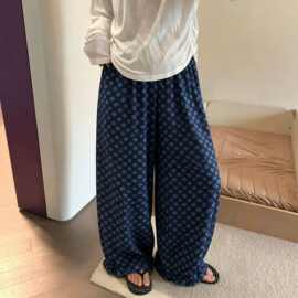 碎花裤子女夏薄款遛弯裤休闲裤宽松花苞裤垂感显瘦凉凉裤长裤