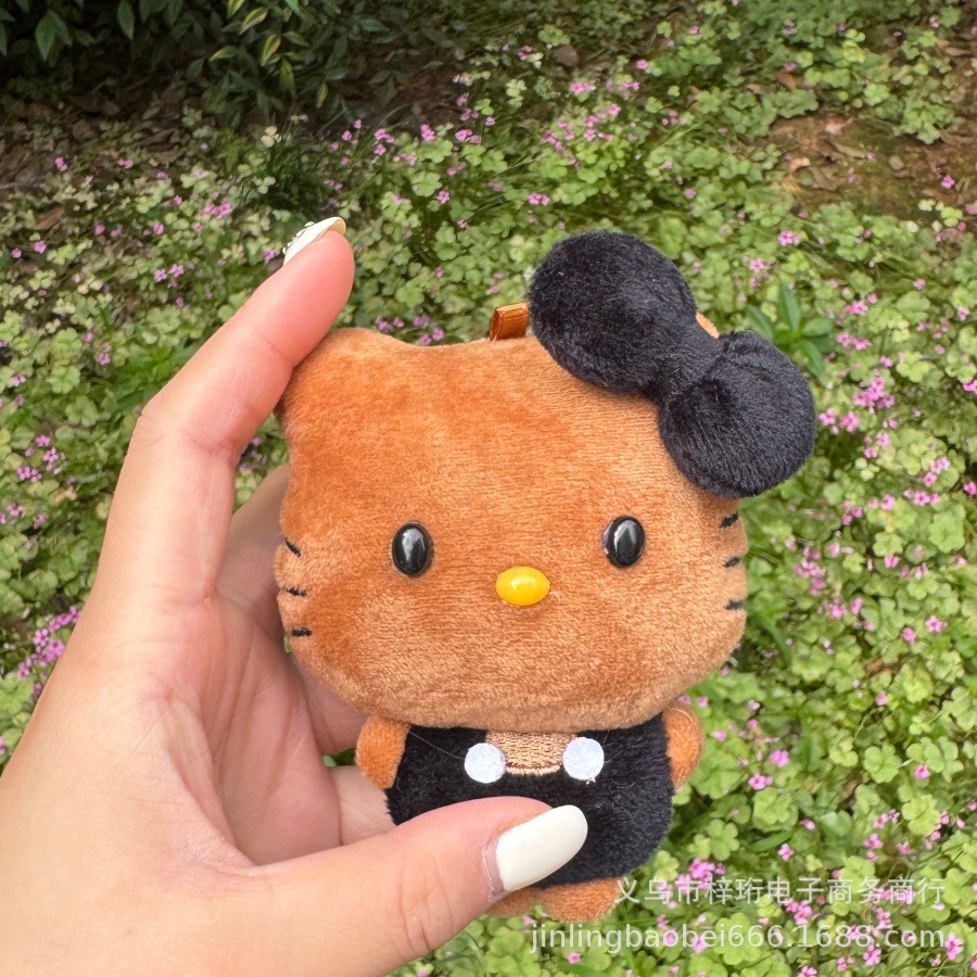 리본 고양이 봉제인형 키링 10cm 가방 장식
