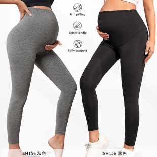 Cross-Border New Black High-Waisted Maternity Pants, Tight-Fitting Hip-Lifting Maternity Wear, Yoga Leggings, Maternity Yoga Pants