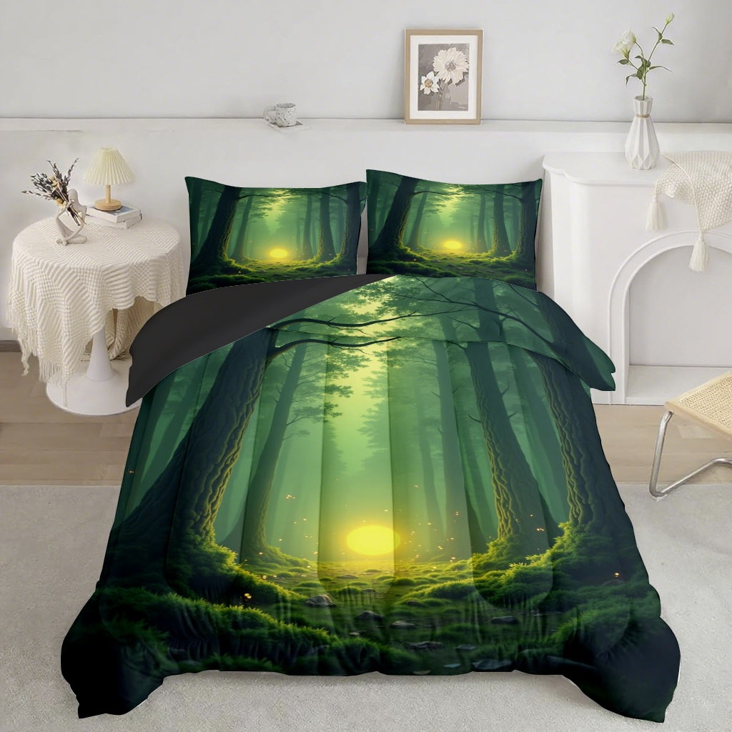 TEMU / JIT Silent Forest Transfrontier 3D Digital Printing 180gms Colchón Colchón Set para diseñar