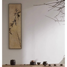 新中式竹子装饰画茶室书房禅意水墨画书法院走廊过道玄关高档挂画