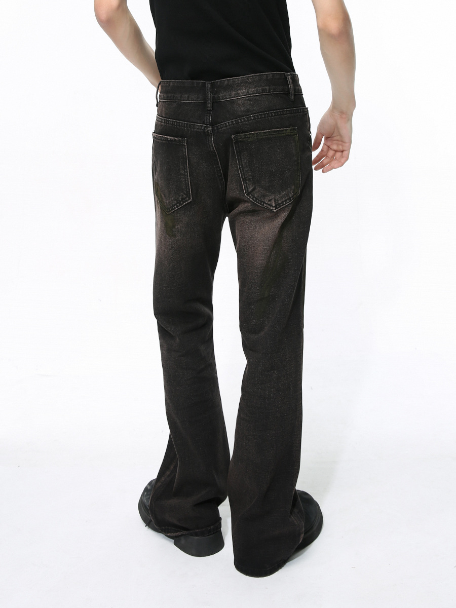 Mtlclothes ropa de Hombre | 2024 primavera nuevo americano Clean fit micro cuerno gris púrpura jeans