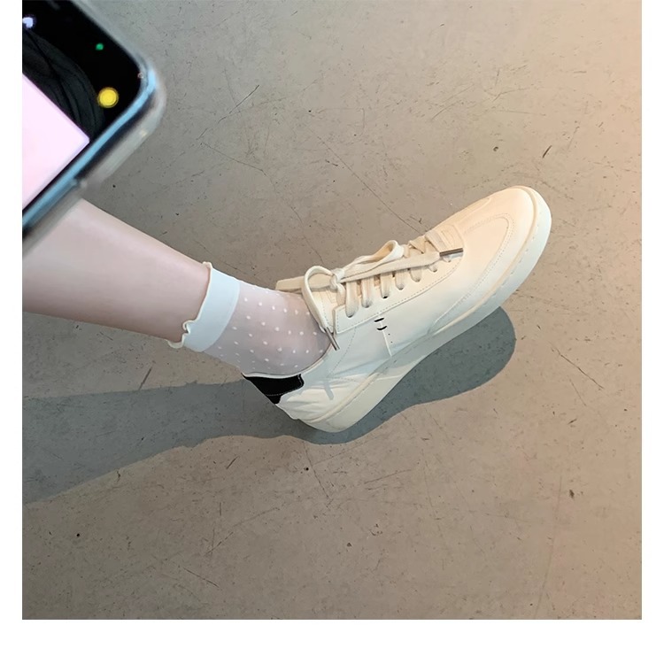 Grava madre studiolee hacer lazos de tendencia vieja casual versátil zapatos de skate redondos zapatos blancos para mujeres nuevos