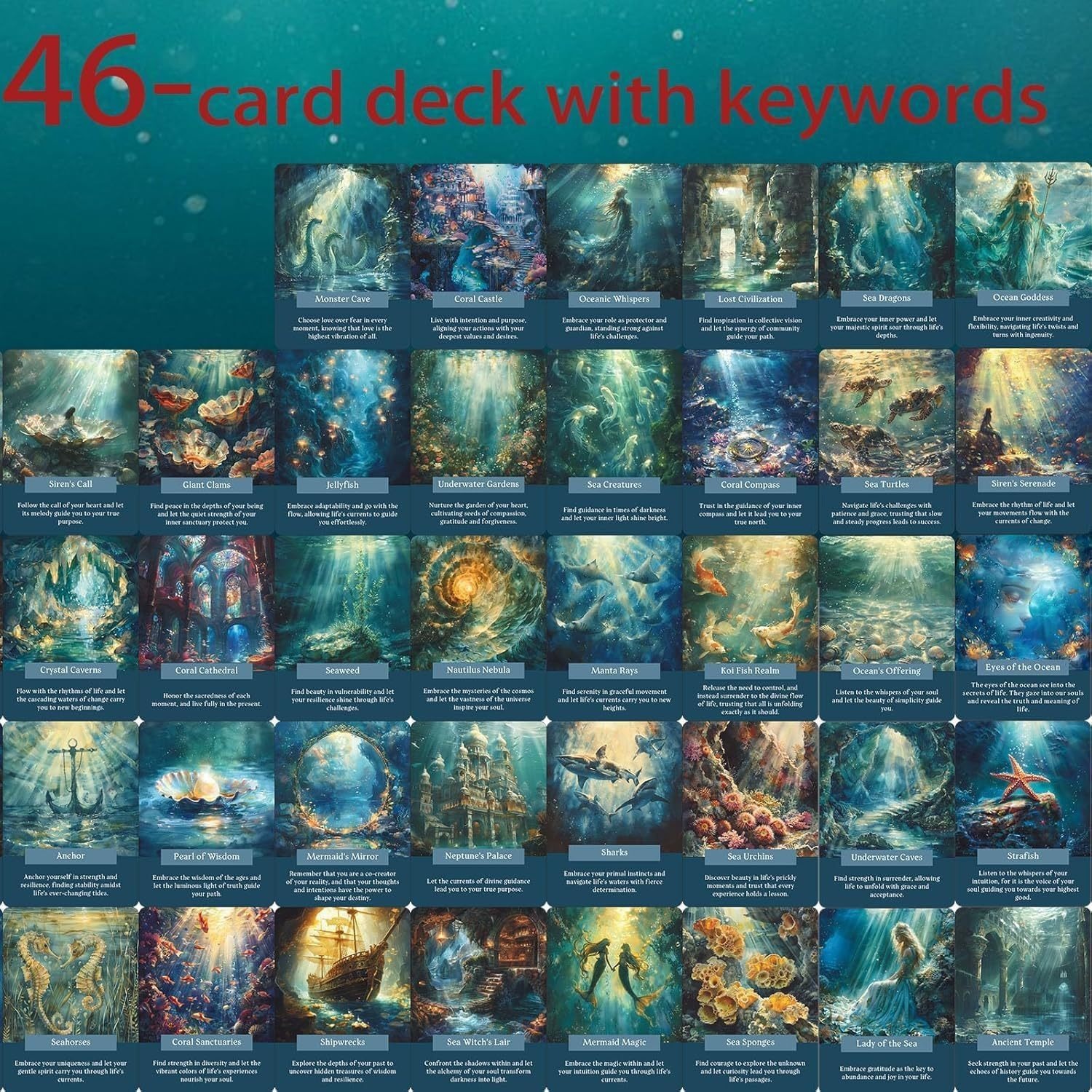 Gioco da tavolo transfrontaliero, versione inglese, carte dei tarocchi, oracolo dell'oceano_voghion.com