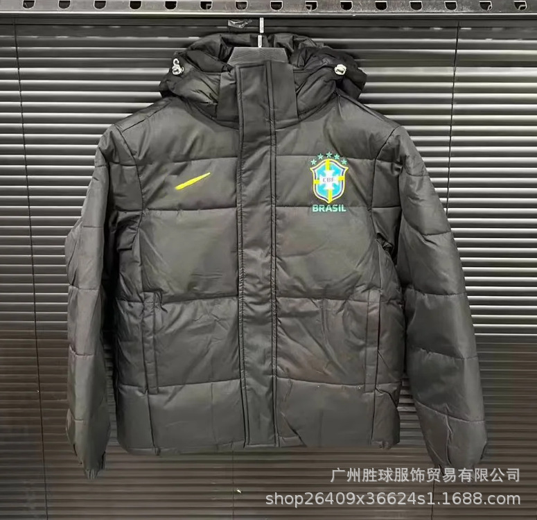 Chaqueta Térmica de Fútbol con Capucha de Algodón y Poliéster, Acolchada, para Deportes y Entrenamiento
