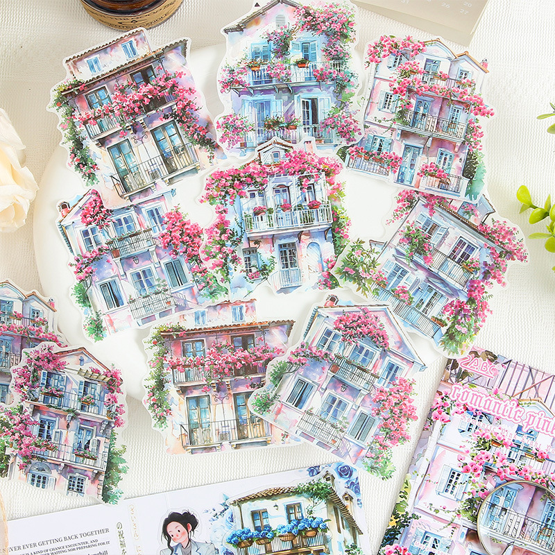 El sueño de fluir brillante aceite especial y papel paquete de pegatinas diy diario material de decoración arquitectónico serie de pegatinas pastorales