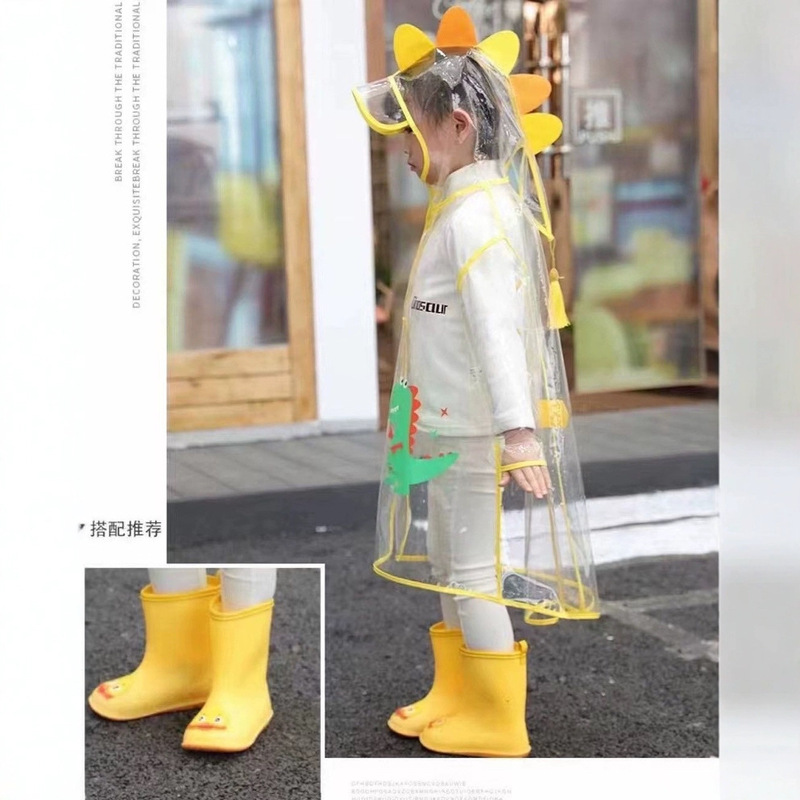 High-Looking Kidsren's Raincoat for Boys and Girls, All-Season Baby Lightweight Trendy Eva Transparent Raincoat