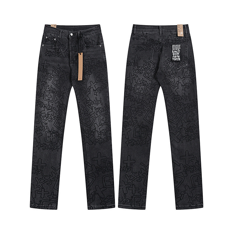 Ksubi Vintage Ripped Washed High Street Unisex Casual Trendy Slim Fit Skinny Stretch Jeans