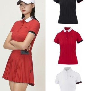 Golf Wear 25 Women's Summer New Lapel Knitwear Short Sleeve T-Shirt Quick-Drng Slimming Casual Thin