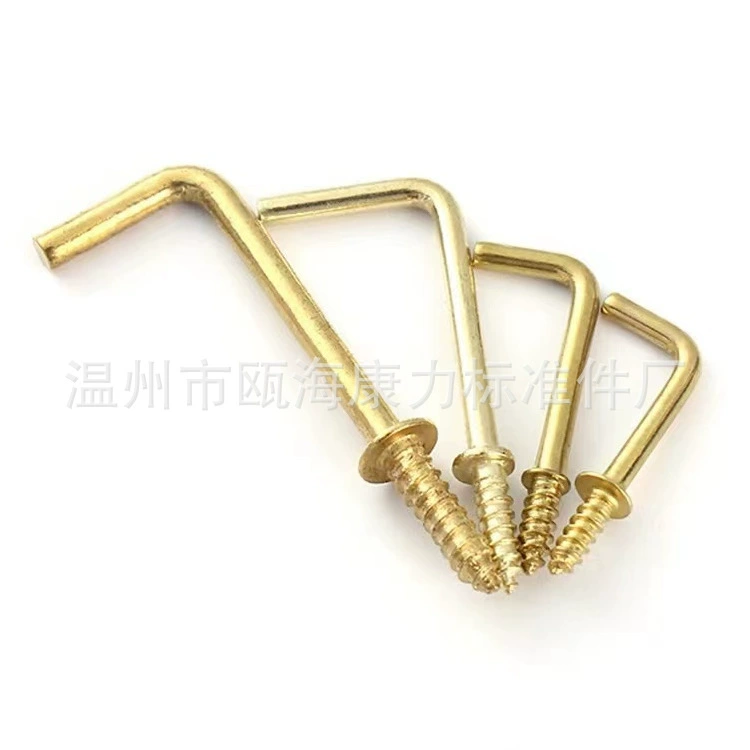 Медное покрытие с подушечкой крючок на 7 слов крючок на Семь слов Прямой Угловой крючок ручной винт L-образный крючок под прямым углом крючок для фоторамки