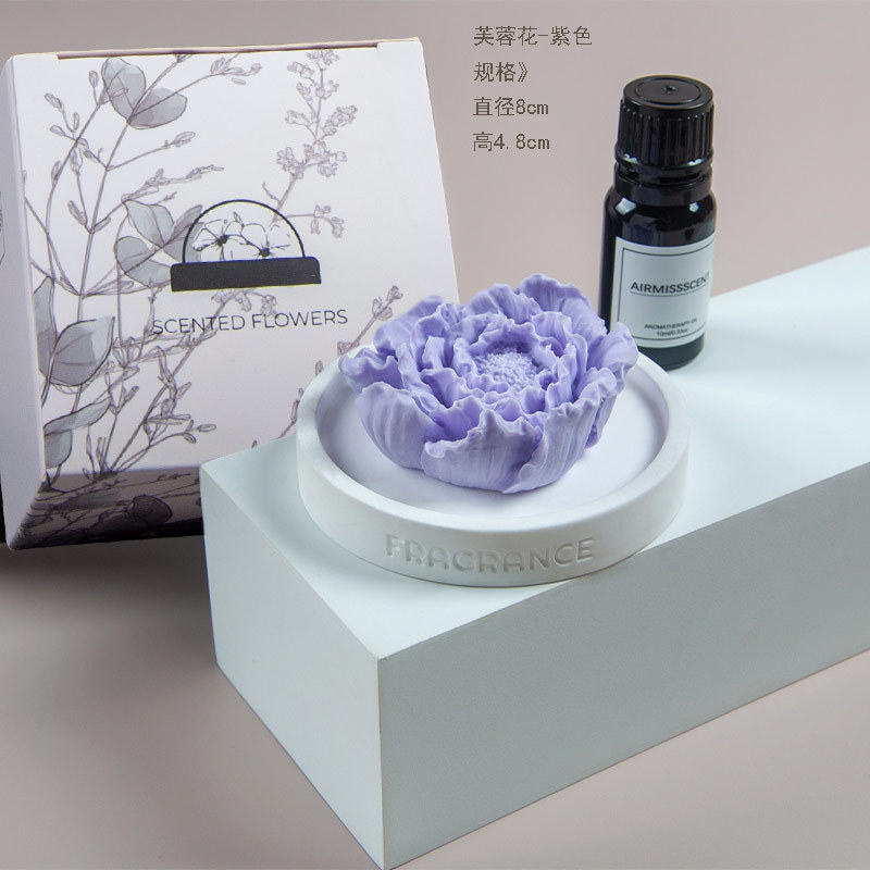 卸売り刺繍花香薫石膏拡香石高級感室内持続家庭用アロマ香薫置物お土産|undefined