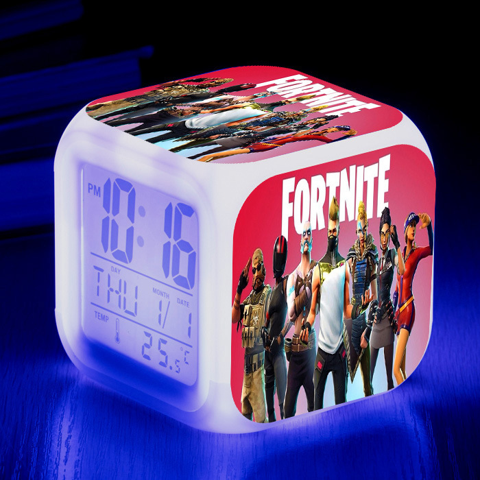 Reloj Despertador Infantil Cuadrado con Cambio de Color