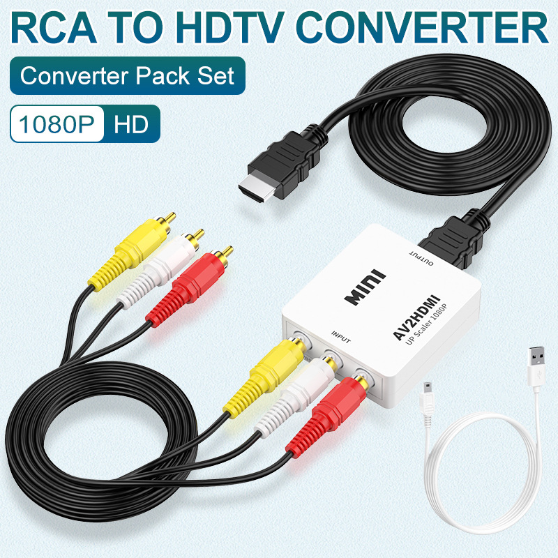 Transfronterizo AV a convertidor de vídeo HDMI 1080p tres Lotus RCA juego de vigilancia Set-Top Box transferencia TV
