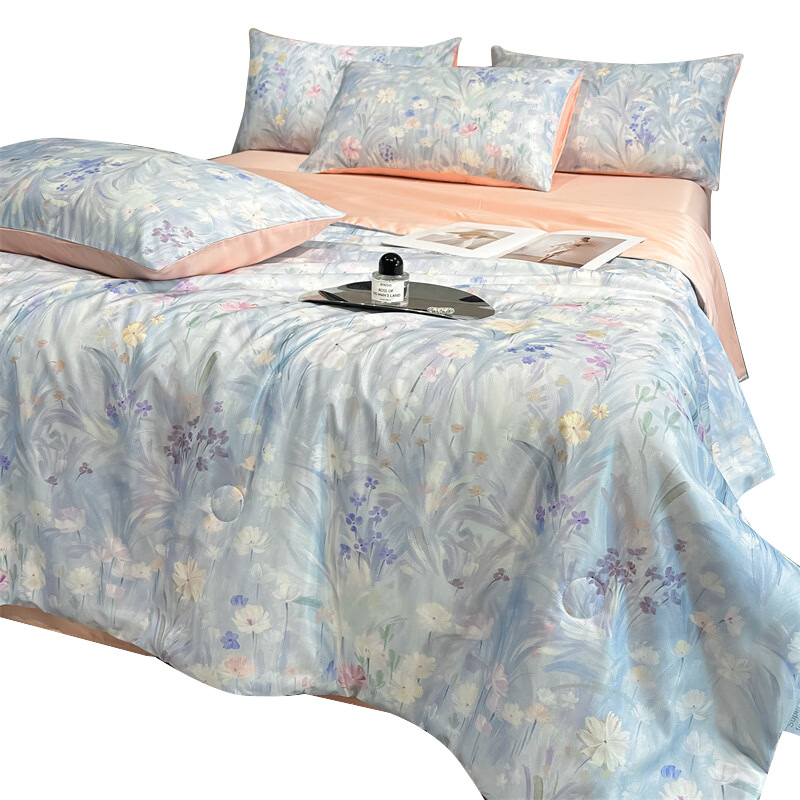 Edredón de verano de seda de hielo Edredón de aire acondicionado Edredón fino Enfriamiento de verano para dos piezas