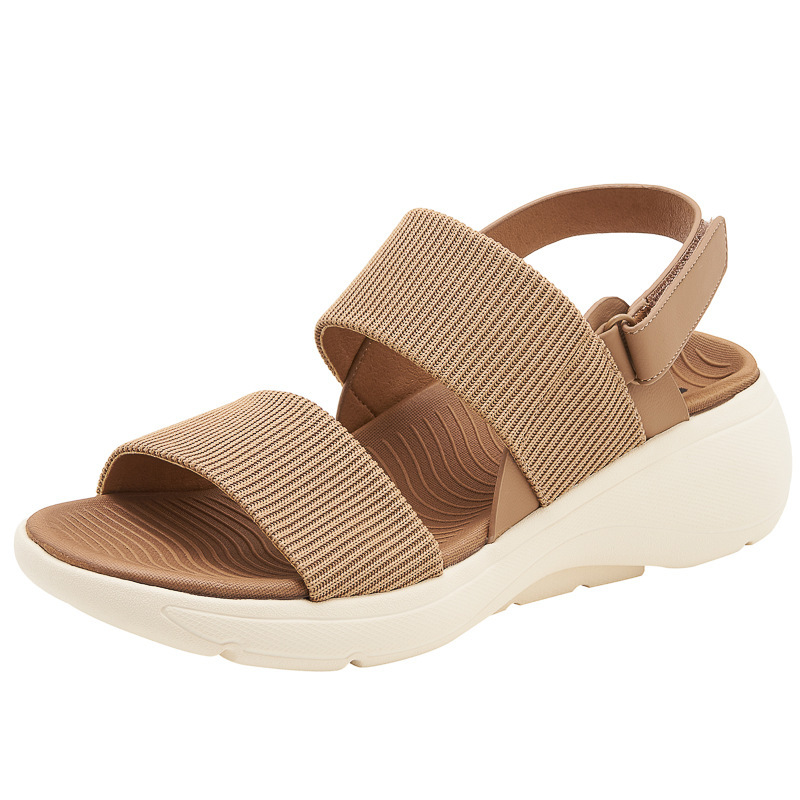 2025 nuevo stock de sandalias de suela gruesa ligeras antideslizantes cómodas velcro deportivo casual MD zapatos de mujer un cabello