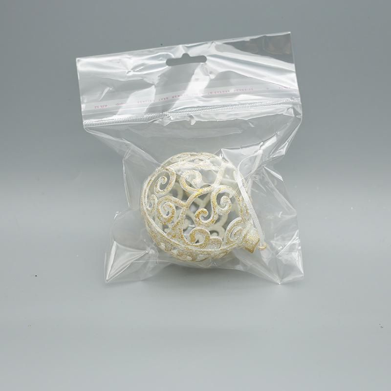 Fábrica de decoraciones de Navidad de oro platino campana de plástico amor hecho a mano árbol de Navidad decoración colgante en stock