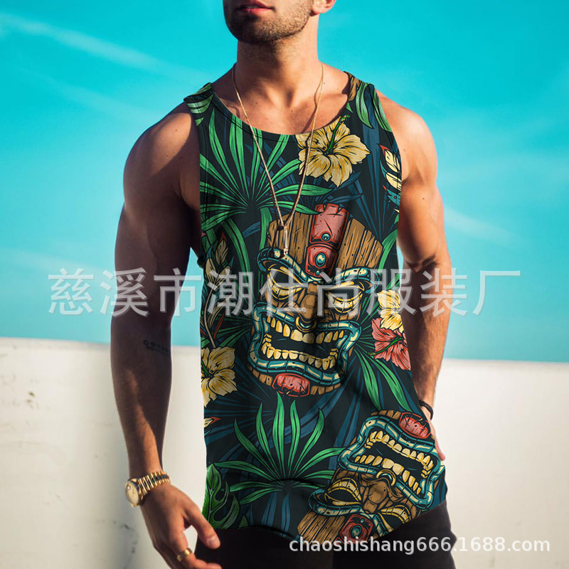 Camiseta sin mangas hombre fitness running verano estilo europeo Venom