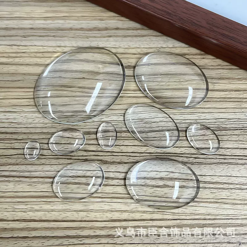 椭圆形时光宝石玻璃贴片 水晶馒头玻璃片 冰箱贴白胚diy饰品配件