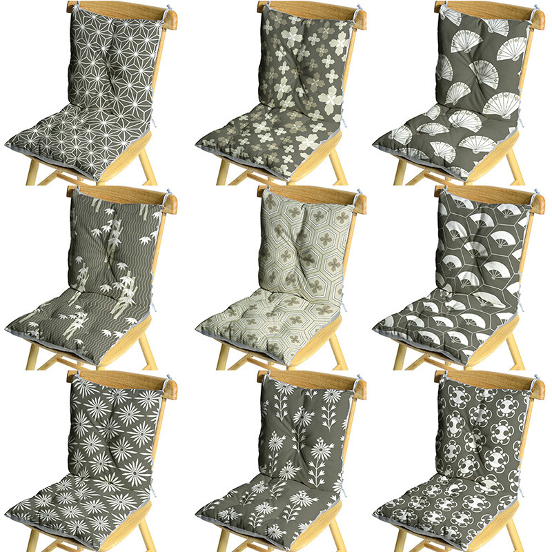 靠包先生 系列2日式底纹连体椅垫 日式数码印花棉麻连体坐垫 批发