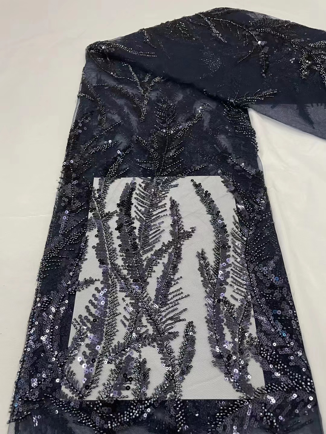Boda sirena vestido de noche brillante tela bordada lentejuelas colores desordenado tatuaje bordado transparente malla encaje JX2435