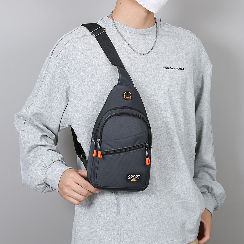 Bolsa de hombro de nylon universal de comercio exterior para hombres nuevo tipo multicapa simple mochila de moda al aire libre bolso de pecho de bicicleta
