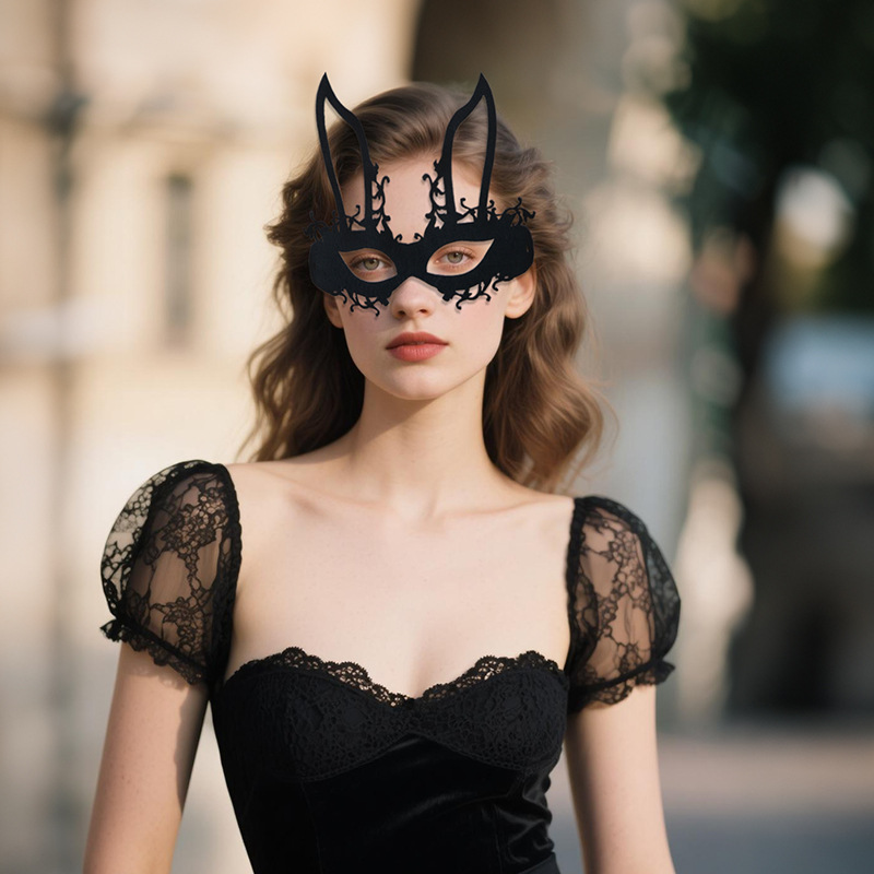 Halloween nuevo baile medio cara no tejido sexy máscara de ojos misteriosa máscara de felt maquillaje espectáculo de emoción props