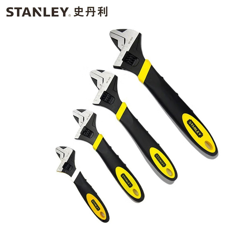 史丹利双色柄铬钒钢活动扳手6"-12"（150-300mm）4种尺寸可选