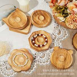 木质手串展示架实木饰品展示托盘手镯饰品珠宝托盘拍摄道具