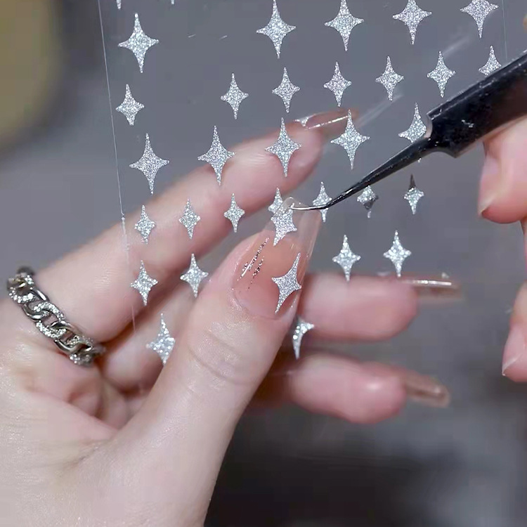 Nail art stickers flash gold flash Silver New Love star flame nail stickers Star Butterfly glitter Super Flash jewelry stickers