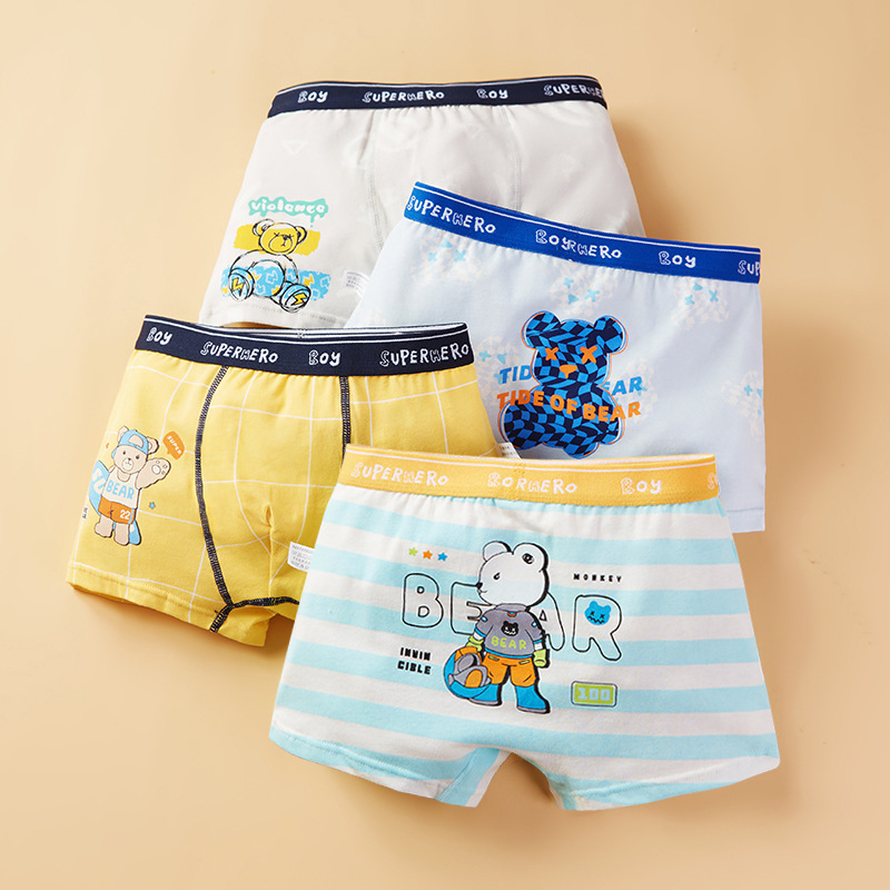 純棉男童內褲兒童四角褲男孩平角短褲2-3-5歲小孩全棉中大童小童8