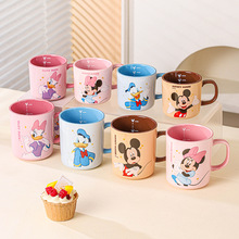 迪士尼新款米奇儿童学生礼物萌趣马克杯家用高颜值牛奶杯个人礼品