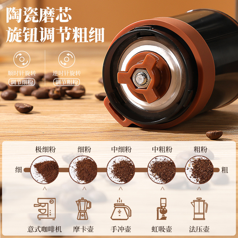 手回しコーヒーマシン商用手パンチ式粉砕機全自動コーヒー豆研磨器家庭用電動研削機|undefined