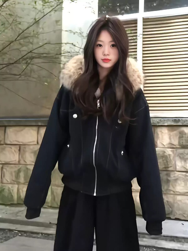 Zuoshandiao Cotton-Padded Jacket for Women, Winter 2025 New Style, Fleece-Lined and Thickened Parka, Super Stylish Cotton Coat