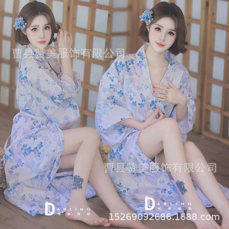 Kimono Female Exterior Scene Japanese Cherry Blossom Photo Photography Improved Kimono Gods Girl Bathrobe Day Shop Clothing