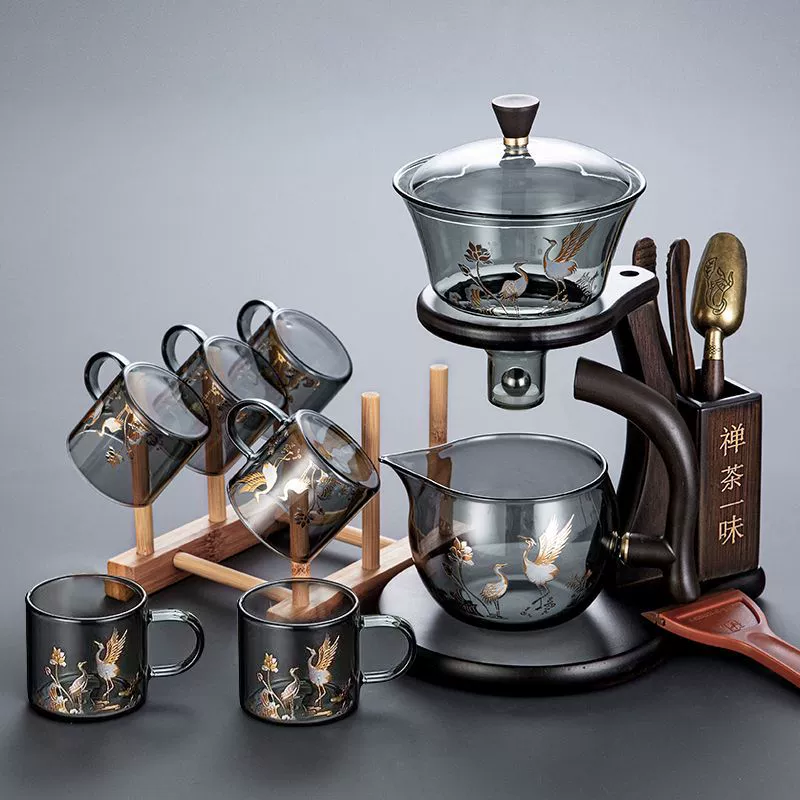 Automatic teapot, glass tea set, high-end tea cup, light luxury style