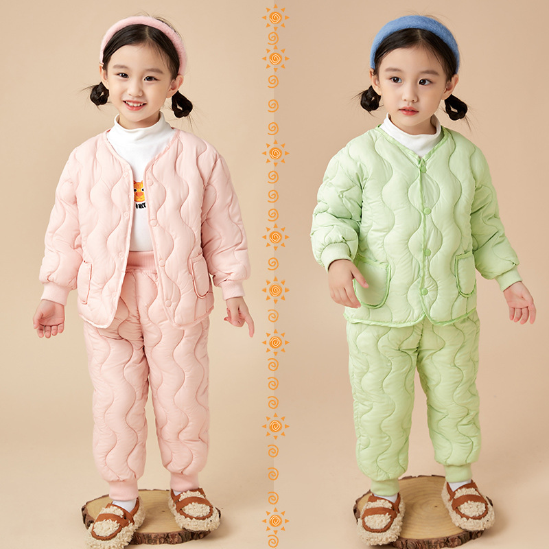 【儿童套装】冬季小宝宝羽绒棉服套装0-5岁中小童棉衣棉裤两件套