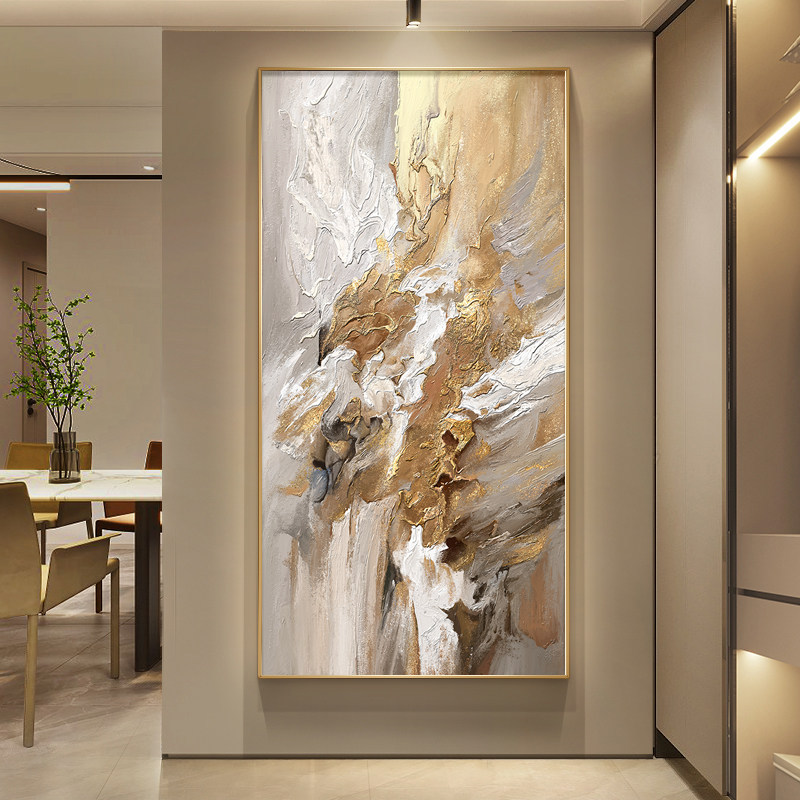 Pintura decorativa abstracta en el porche en la casa frente a la puerta pasillo sala de estar pinturas colgantes lujosas de alto nivel escaleras mural